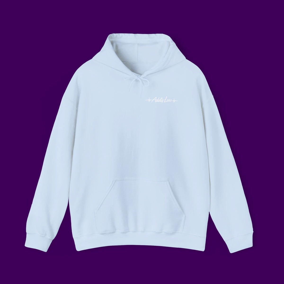 Addis Luv Heavy Blend™ White Hooded Sweatshirt