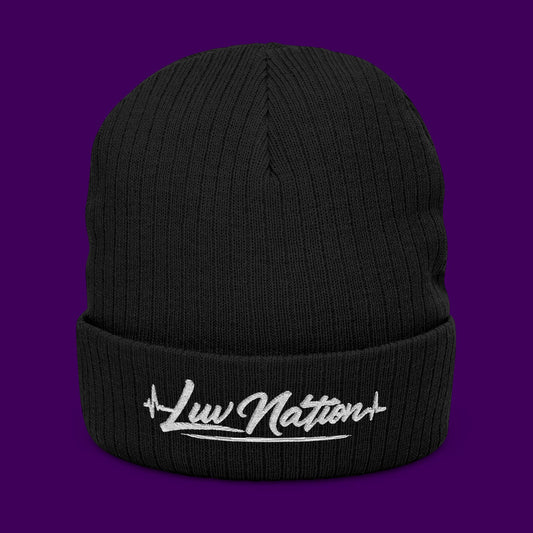 Luv Nation Ribbed Knit Beanie