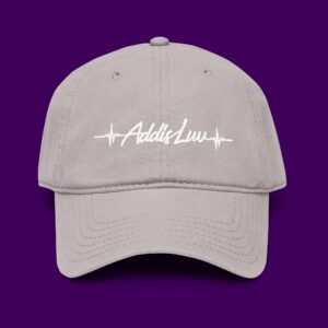 Addis Luv Garment Washed Gray Baseball Cap
